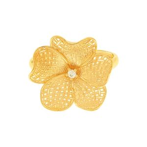 Anel De Ouro 18k Flor 17MM