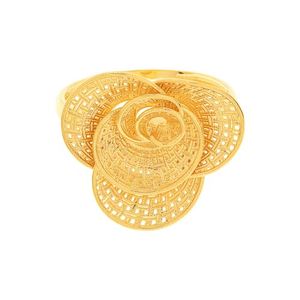 Anel Flor De Ouro 18k De 17MM