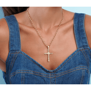 Pingente Cruz De Ouro 18k Vazada de 40mm