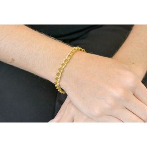Pulseira De Ouro 18k Elo Polido Vazado