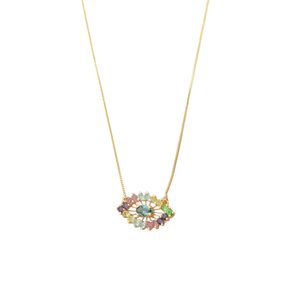 Colar De Ouro 18k Olho Grego 45cm