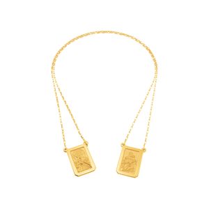Escapulário De Ouro 18K Sagrado Coração de Jesus e N.S do Carmo 60cm