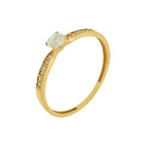 Anel Solitário De Ouro 18K Delicado 3MM