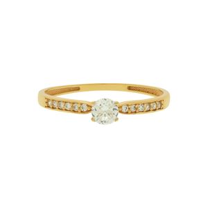 Anel Solitário De Ouro 18K Delicado 3MM
