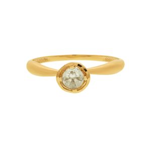 Anel Solitário De Ouro 18k Redondo Com Zircônia