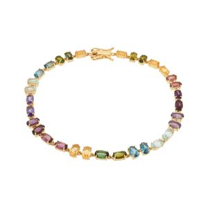 Pulseira De Ouro 18K Mix Com Pedras Naturais