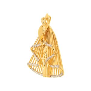 Pingente Nossa Senhora De Ouro 18K Telada com Zircônia