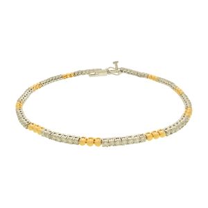 Riviera Bicolor De Ouro 18K Com Zircônias e Detalhes de Mini Esferas