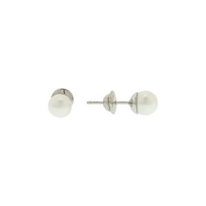 Brinco Pérola De Ouro Branco 18K Mini