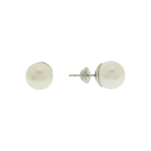 Brinco Pérola De Ouro Branco 18K Médio