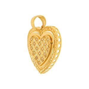 Pingente De Ouro 18K Coração De 23MM