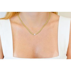 Colar De Ouro 18K Esferas 45cm