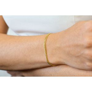 Pulseira De Ouro 18k Groumet de 19cm