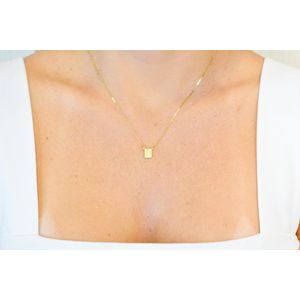 Escapulário De Ouro 18K Sagrado Coração de Jesus e N.S do Carmo Piastrine 45cm