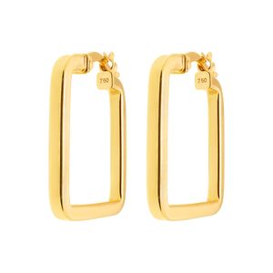 Brinco Argola Quadrada De Ouro 18K De 18MM