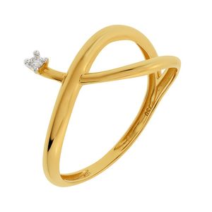 Anel Fio De Ouro 18k  Com Brilhante Sublime