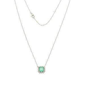 Colar em Prata 925 Quadrado Zircônia Paraíba 40cm