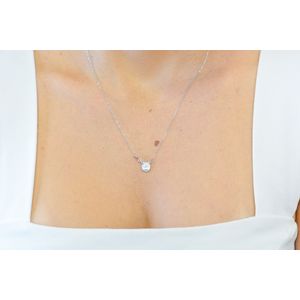 Escapulário De Ouro Branco 18K Sagrado Coração de Jesus e N.S do Carmo 45cm
