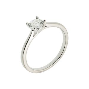 Anel Solitário De Prata 925 Com Zircônia de 5MM