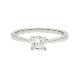 Anel Solitário De Prata 925 Com Zircônia de 5MM
