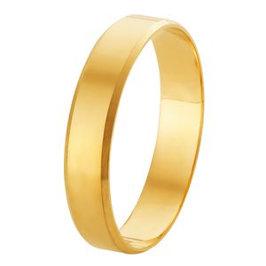 Aliança De Casamento Quadrada  Lisa 4MM De Ouro 18k