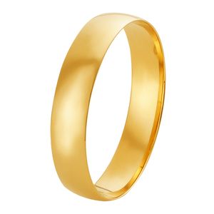 Aliança De Casamento Abaulada 4MM De Ouro 18k