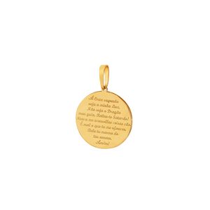 Pingente São Bento De Ouro 18k Com Oração  14mm