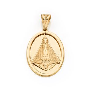 Pingente Nossa Senhora Aparecida De Ouro 18K Oval De  31MM