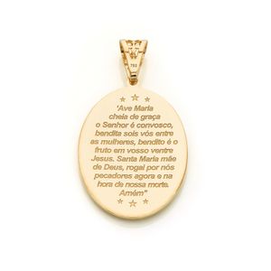 Pingente Nossa Senhora Aparecida De Ouro 18K Oval De  31MM