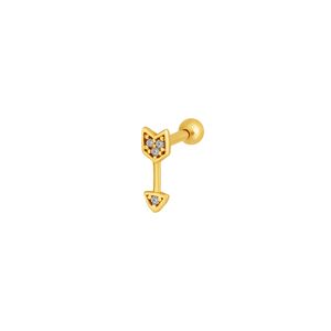 Piercing Cartilagem Flecha De Zircônias Em Ouro 18k