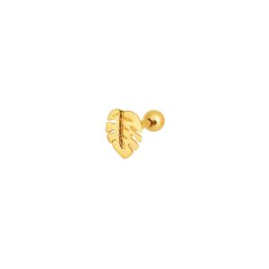 Piercing Cartilagem Folha Em Ouro 18k