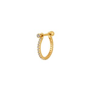 Piercing Conch Cravejado Com Pedra Lateral De Ouro 18k