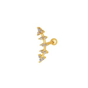 Piercing Cartilagem Ear Cuff Com Pedras Em Ouro 18k