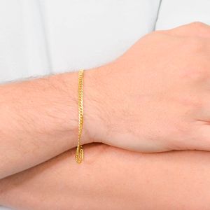 Pulseira De Ouro 18k Groumet De 21cm