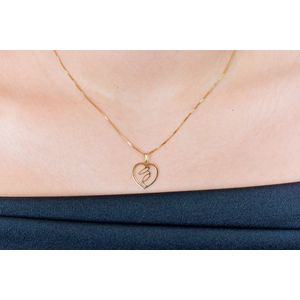 Pingente Coração De Virgem Maria De Ouro 18K