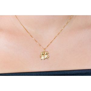 Pingente Filhos Casal De Ouro 18K E Pedras de Zircônia