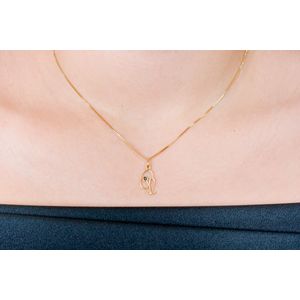 Pingente De Ouro 18K Estetoscópio Com Zircônia Esmeralda
