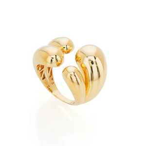 Anel Bold Com 4 Pontas de Gota De Ouro 18k
