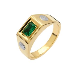 Anel De Formatura De Ouro 18k E Pedra Central Retangular