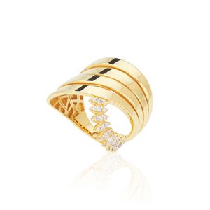 Anel de Ouro 18k 4 Aros com detalhe navete