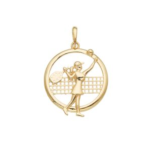 Pingente Quadra Esportiva De Ouro 18k Tenista Feminina
