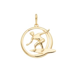 Pingente Esportivo De Ouro 18K Surfista