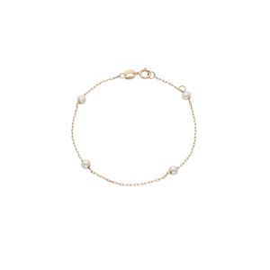 Pulseira Infantil Estilo Cartier De Ouro 18k Esferas De Pérolas