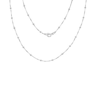 Colar Prata 925 Mini Esferas 60cm