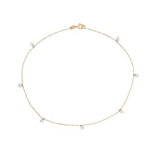 Tornozeleira De Ouro 18K Estilo Cartier com pedras de  Zircônias brancas