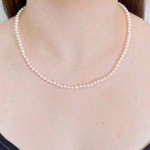 Colar Pérolas Àgua Doce Médias De Ouro 18k 48cm