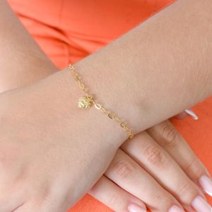 Pulseira De Ouro 18k Coração Quadriculado