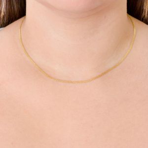 Corrente Ouro 18k Esteira Bismarck 45cm Dupla