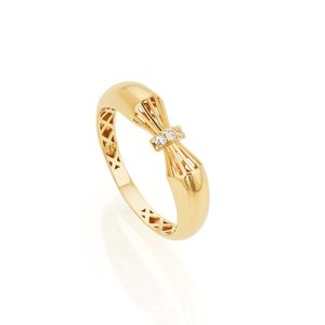 Anel Laço De Ouro 18k Com Pedras de Topázio