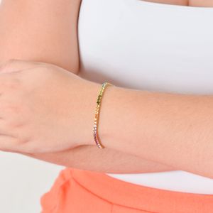 Pulseira Riviera De Ouro 18k e Pedras Brasileiras De 10pts